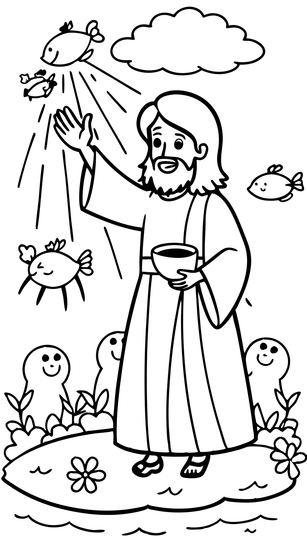 coloriage de Jésus miracles